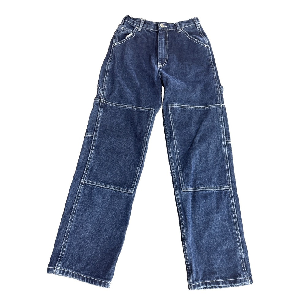 J. Galt Brandy Melville Carpenter Jeans Dark Wash Contrast Stitch Double Knee M